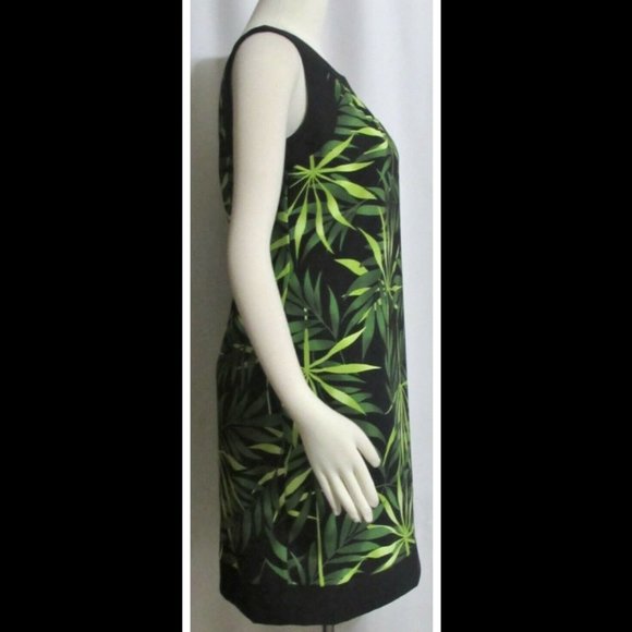 Ladies KIM ROGERS Black & Green Sheath Dress 6 - Picture 4 of 5